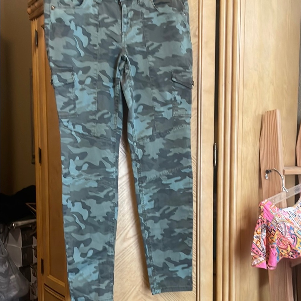 LEI Emma Cargo Chino Pants in Green vintage size 13